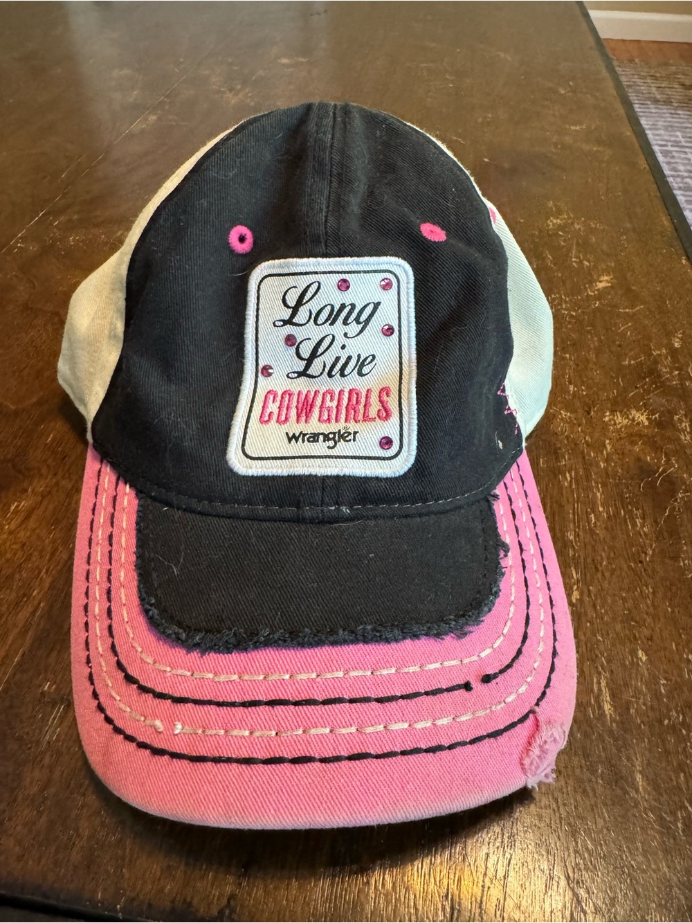 Wrangler Youth Tearaway Hat Pink Denim Adjustable Kids Cap